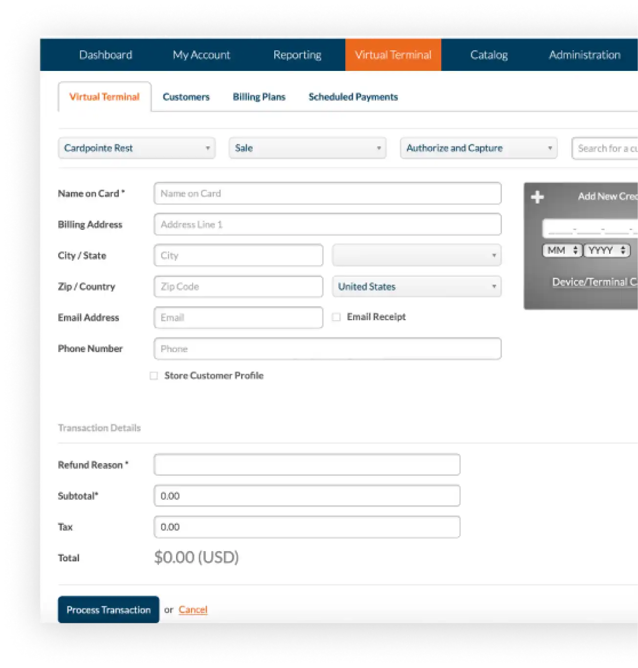 CardPointe reporting tool — transaction analytics accessible after CardPointe CardConnect login
